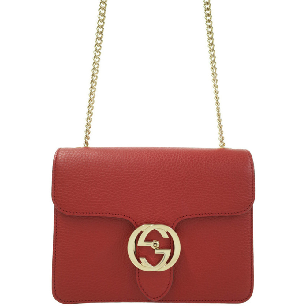 Gucci Interlocking G Chain Shoulder Bag Leather